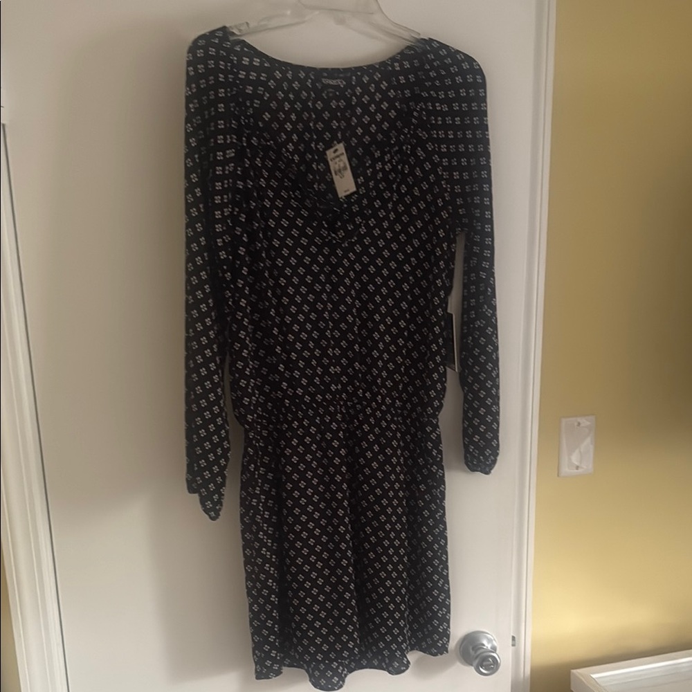 Black Patterned Women's Dress